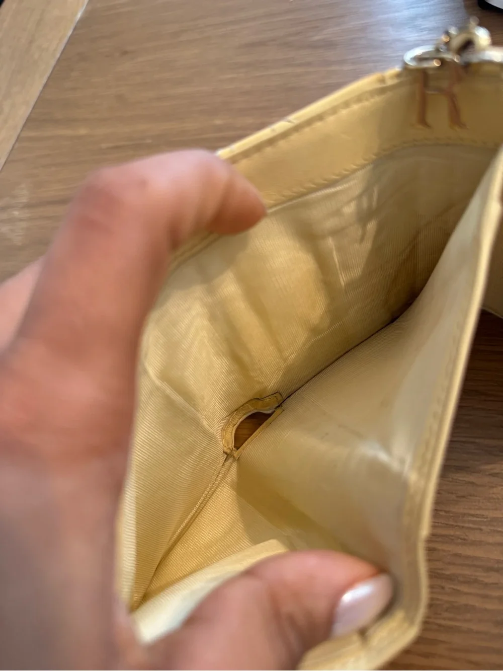Christian Dior Butter Yellow Patent Leather wallet
